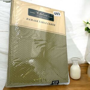Chelsea Collection OBLONG Premium Quality Damask Table Cloth 60x84” SAGE GREEN